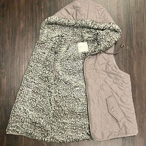 Altar’d State Tan / Olive Sherpa Lined Hoodie Vest